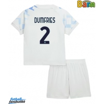 Inter Milan Denzel Dumfries #2 Bortedraktsett Barn 2025-26 Kortermet (+ Korte bukser)